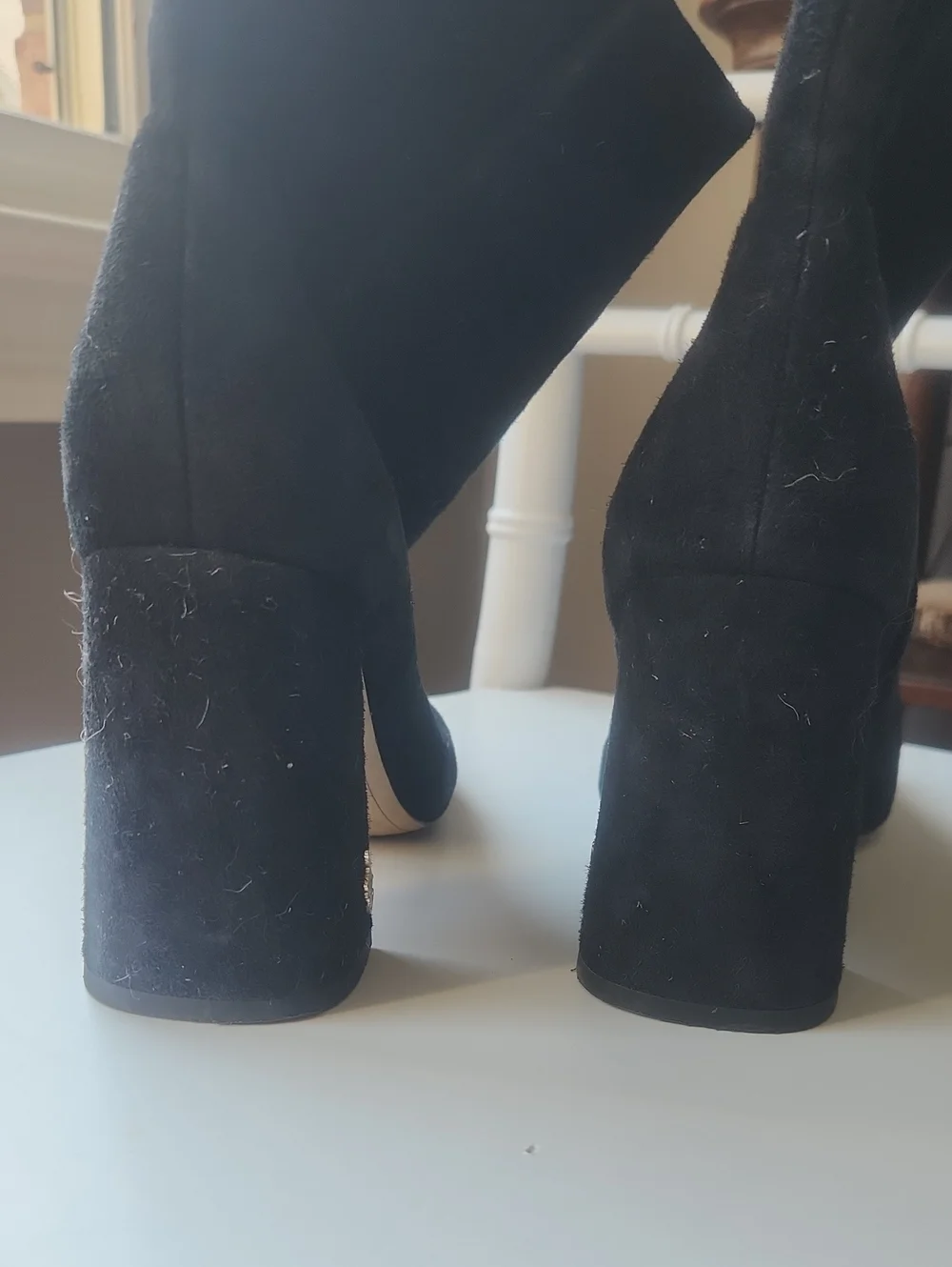 Sam Edelman Black Suede Ankle Booties with Block Heel